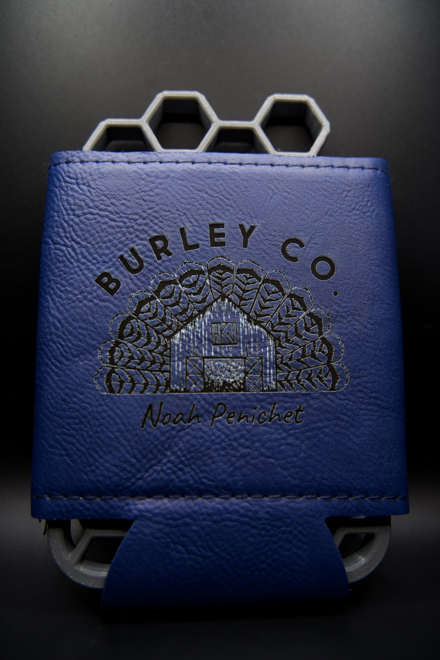 Blue Leather Coozie